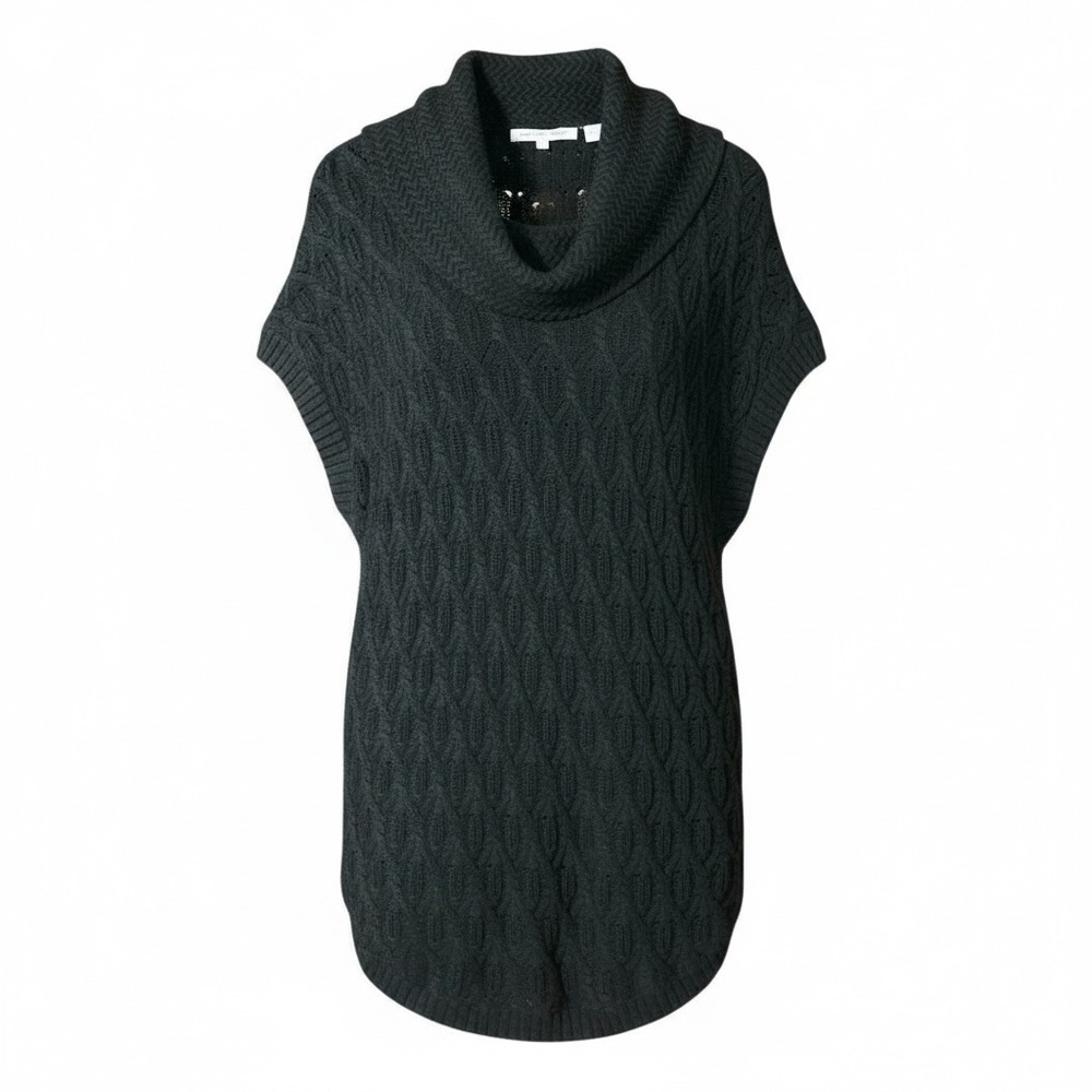 Eight Eight Eight Charcoal Gray Cowl Neck Cable Knit Sweater Dress Size L